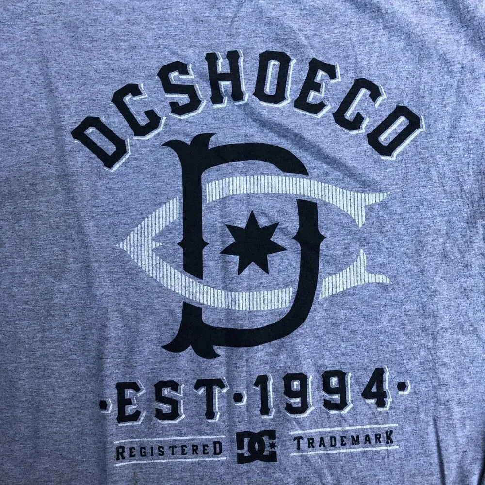 VTG Y2K DC SHOES x DYRDEK T Shirt MEDIUM Men's Grey Short Sleeve Crew Top​